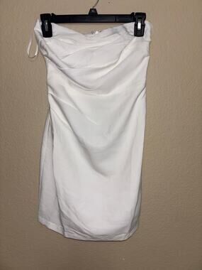 Lulus White Strapless Ruched Bodycon Mini Dress NWT XS